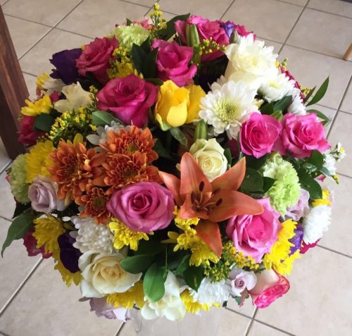 Medium and Large Floral arrangement in basket